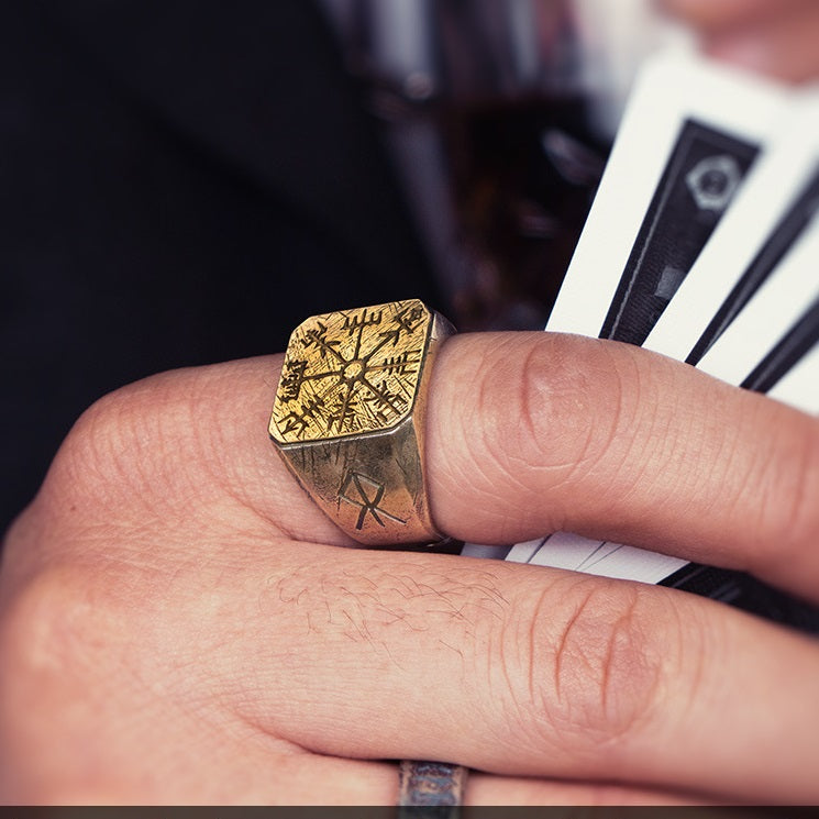 Odin's Eye - Sterling Silver Viking Compass Ring