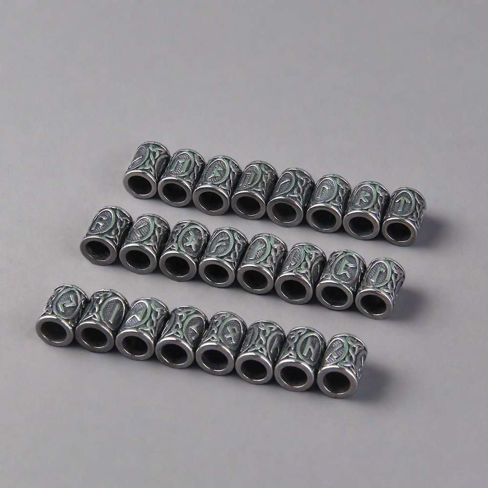 Viking Runes - Hair / Beard Braid (24 Piece Set)