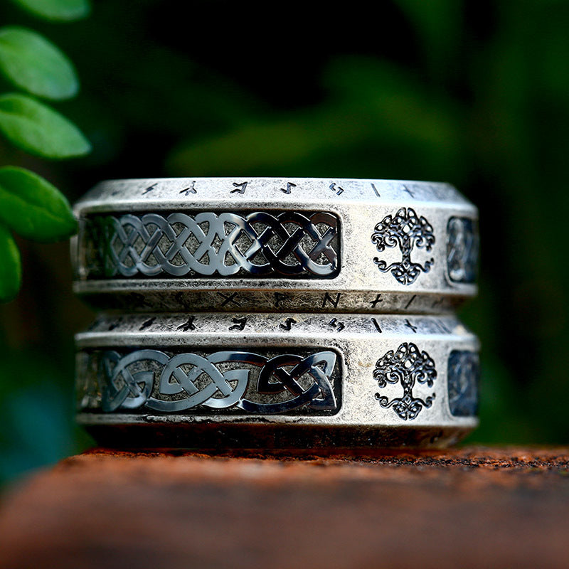 Blessing Of Yggdrasil - Titanium Steel Viking Rune Ring
