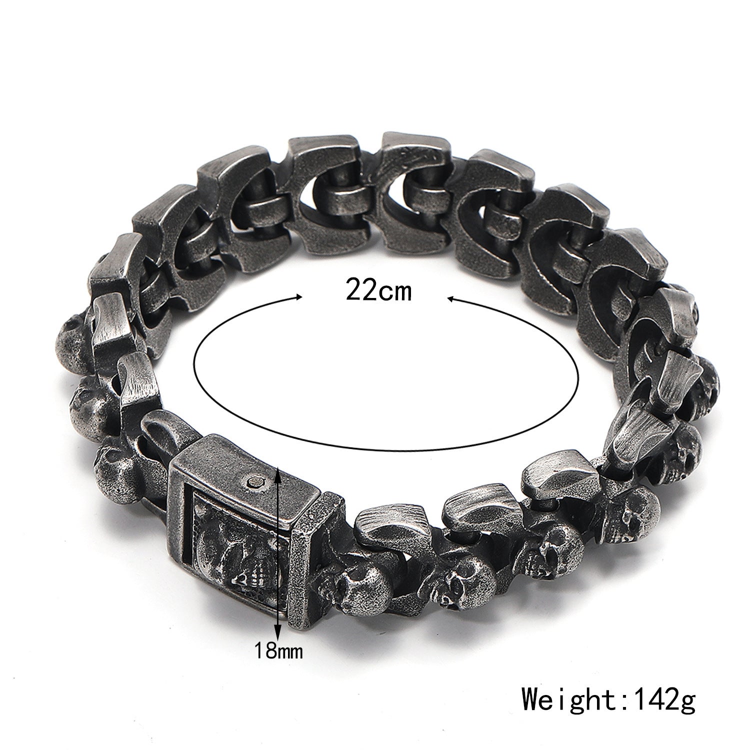 Odin's Hall Of The Slain - Titanium Steel Skull Bracelet