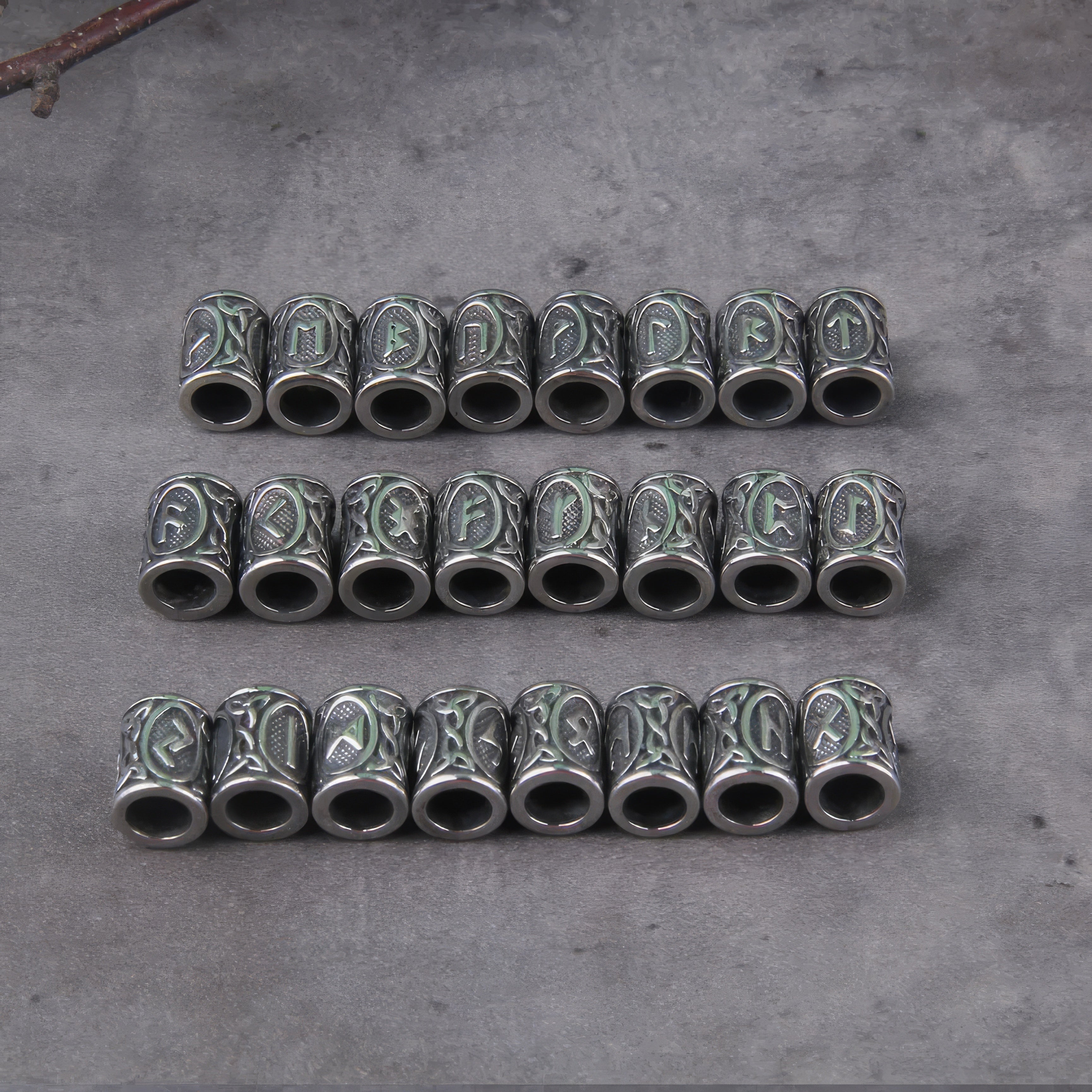 Viking Runes - Hair / Beard Braid (24 Piece Set)