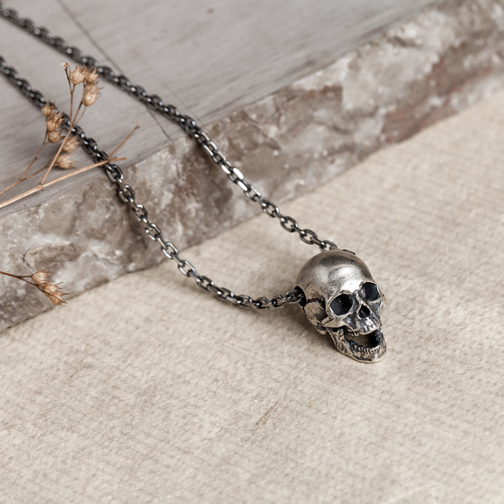 Odin's Warpath – S925 Silver Skull Pendant