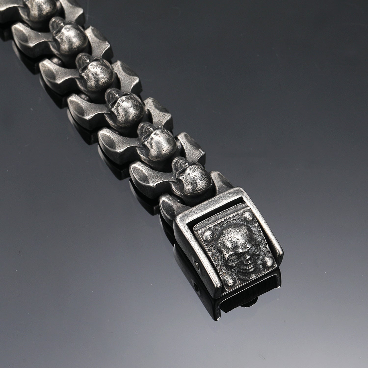 Odin's Hall Of The Slain - Titanium Steel Skull Bracelet