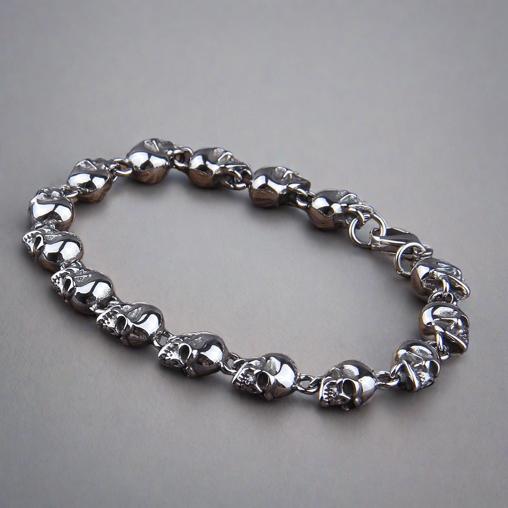 Skulls Of The Fallen - Stainless Steel Skull Bracelet