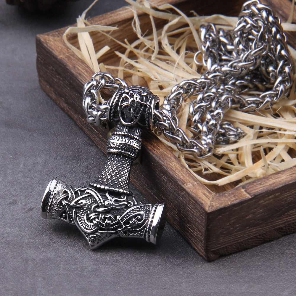 The Sky Splitter - Stainless Steel Mjolnir Necklace