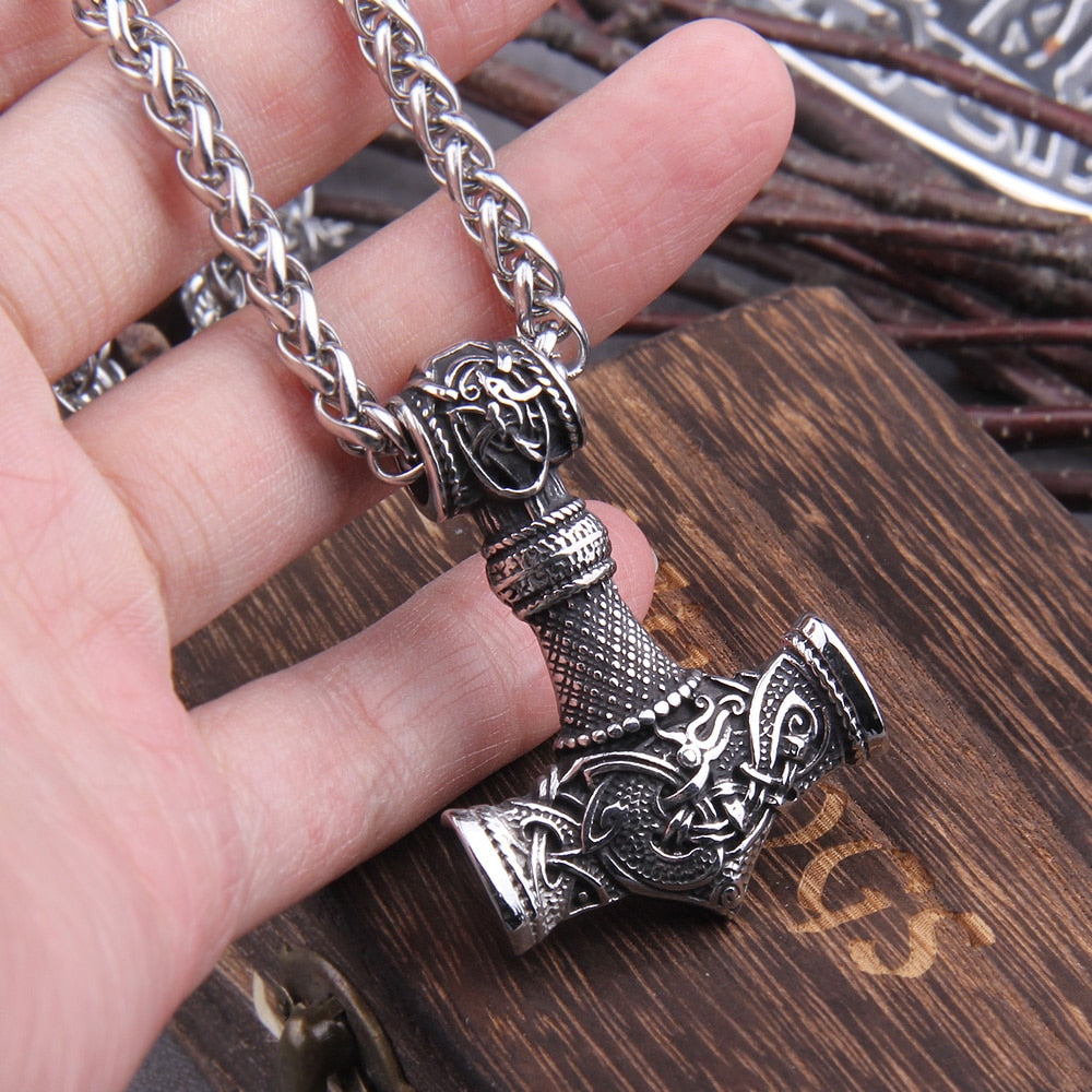 The Sky Splitter - Stainless Steel Mjolnir Necklace