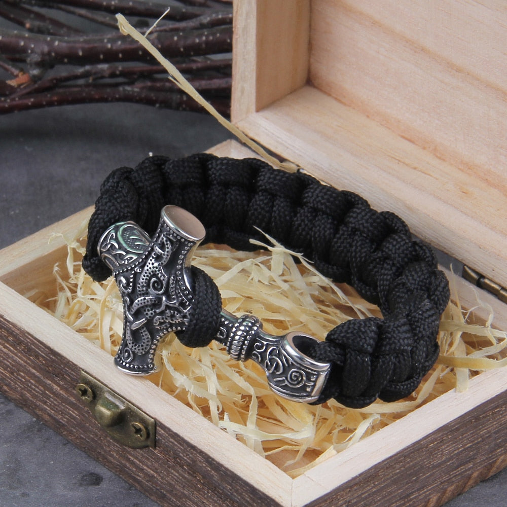 Mjolnir - Thor's Hammer - Bungee Cord Style Mjolnir Bracelet
