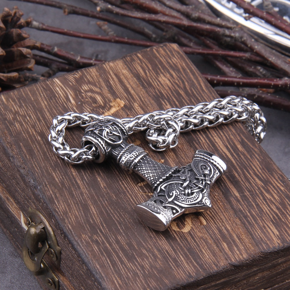 The Sky Splitter - Stainless Steel Mjolnir Necklace