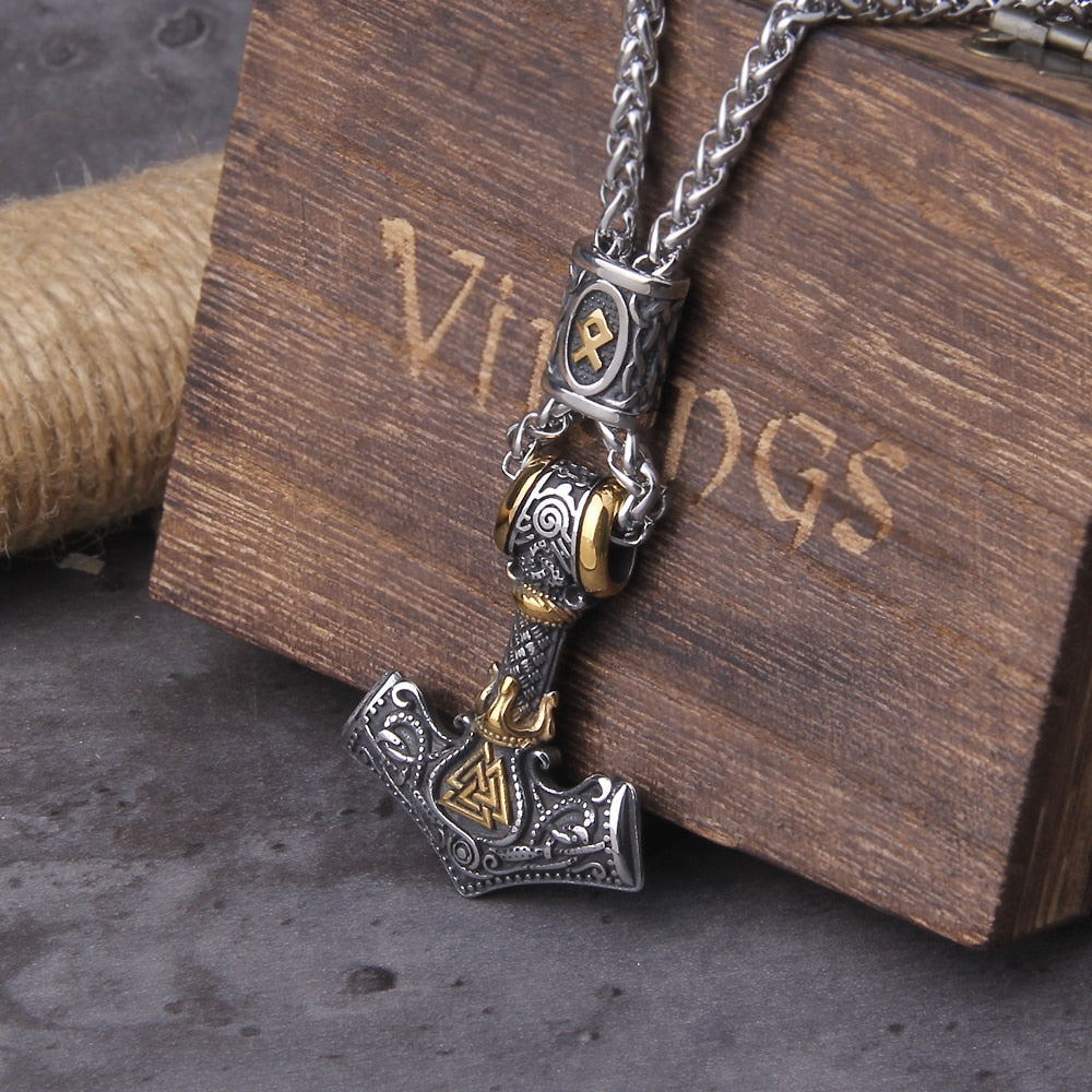 Wrathbringer - Stainless Steel Mjolnir Necklace