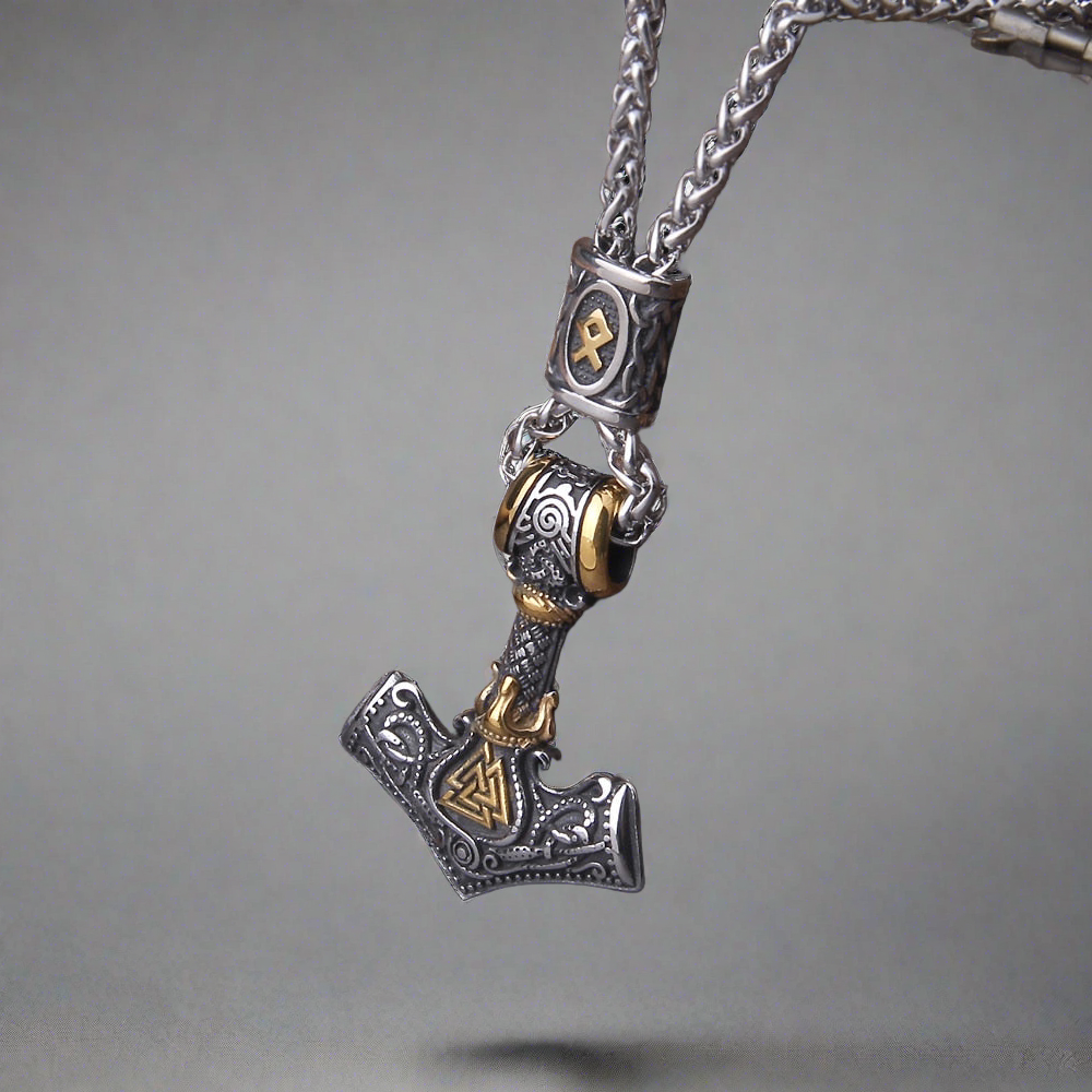 Wrathbringer - Stainless Steel Mjolnir Necklace