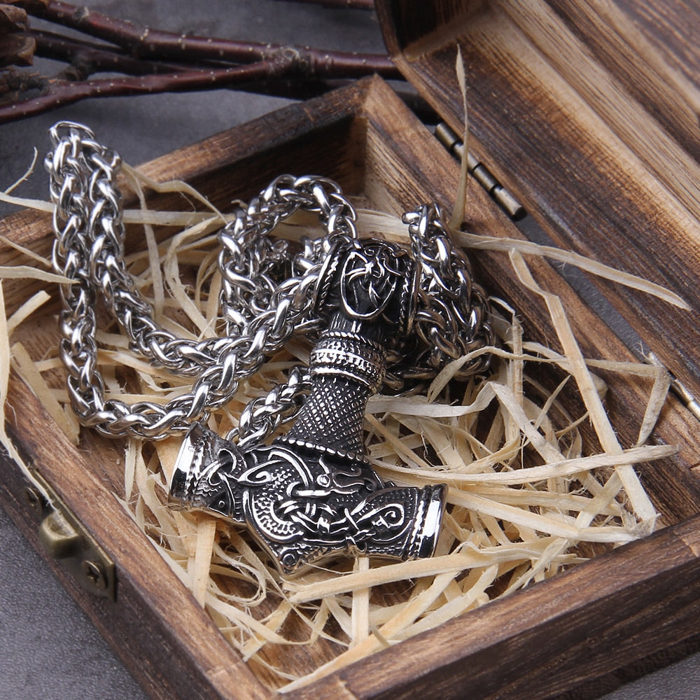 The Sky Splitter - Stainless Steel Mjolnir Necklace