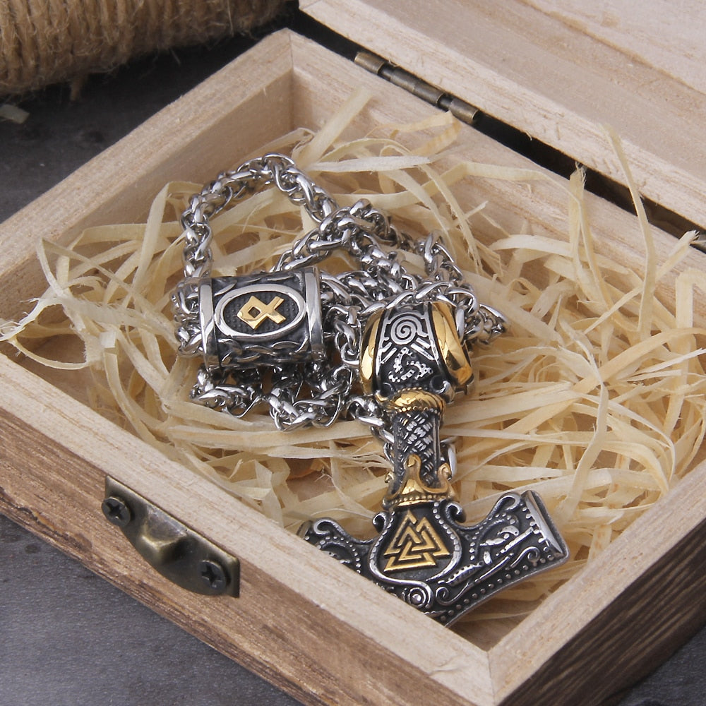Wrathbringer - Stainless Steel Mjolnir Necklace