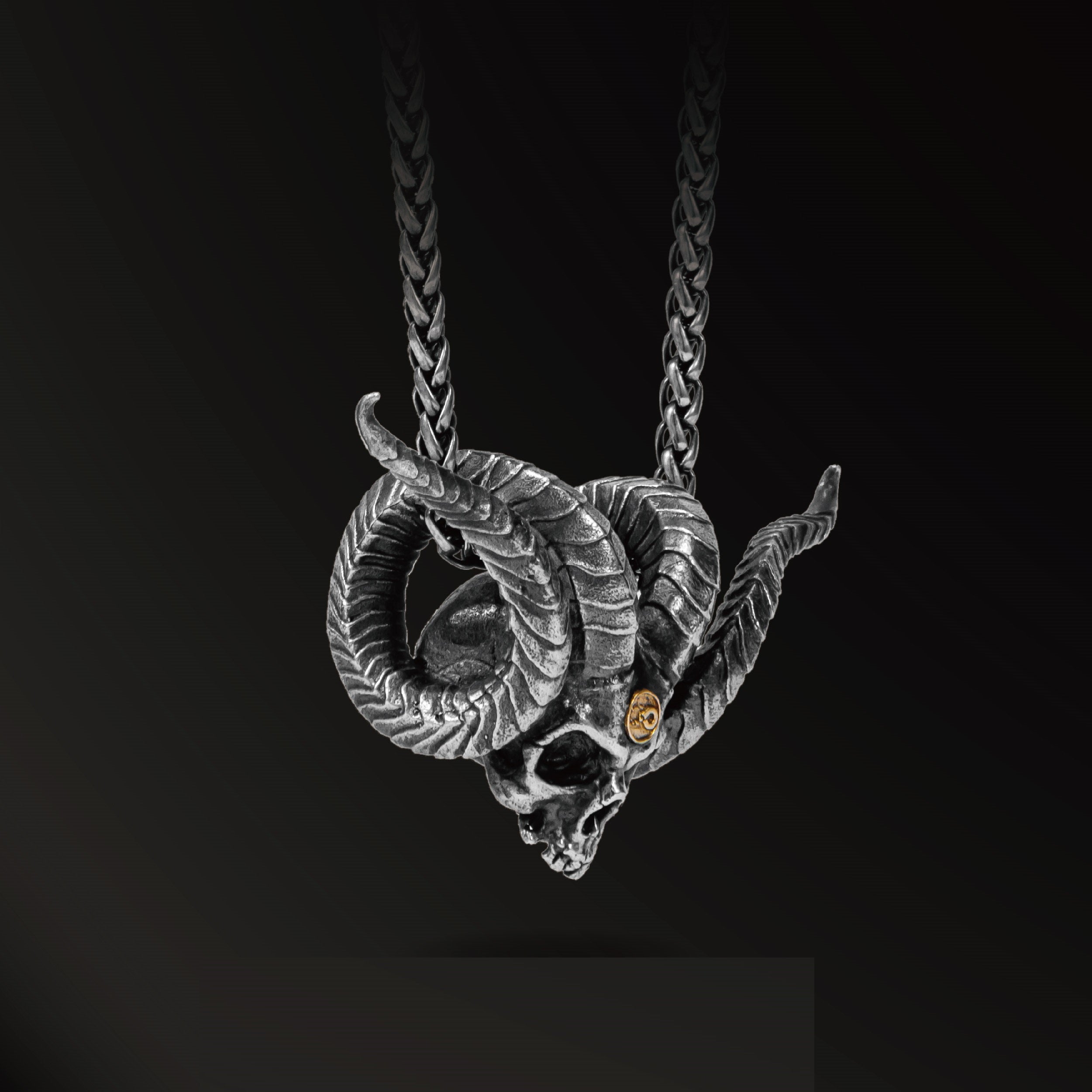 Abyssal Mark of the Trickster - Premium Sterling Silver Loki Necklace featuring 18k Gold