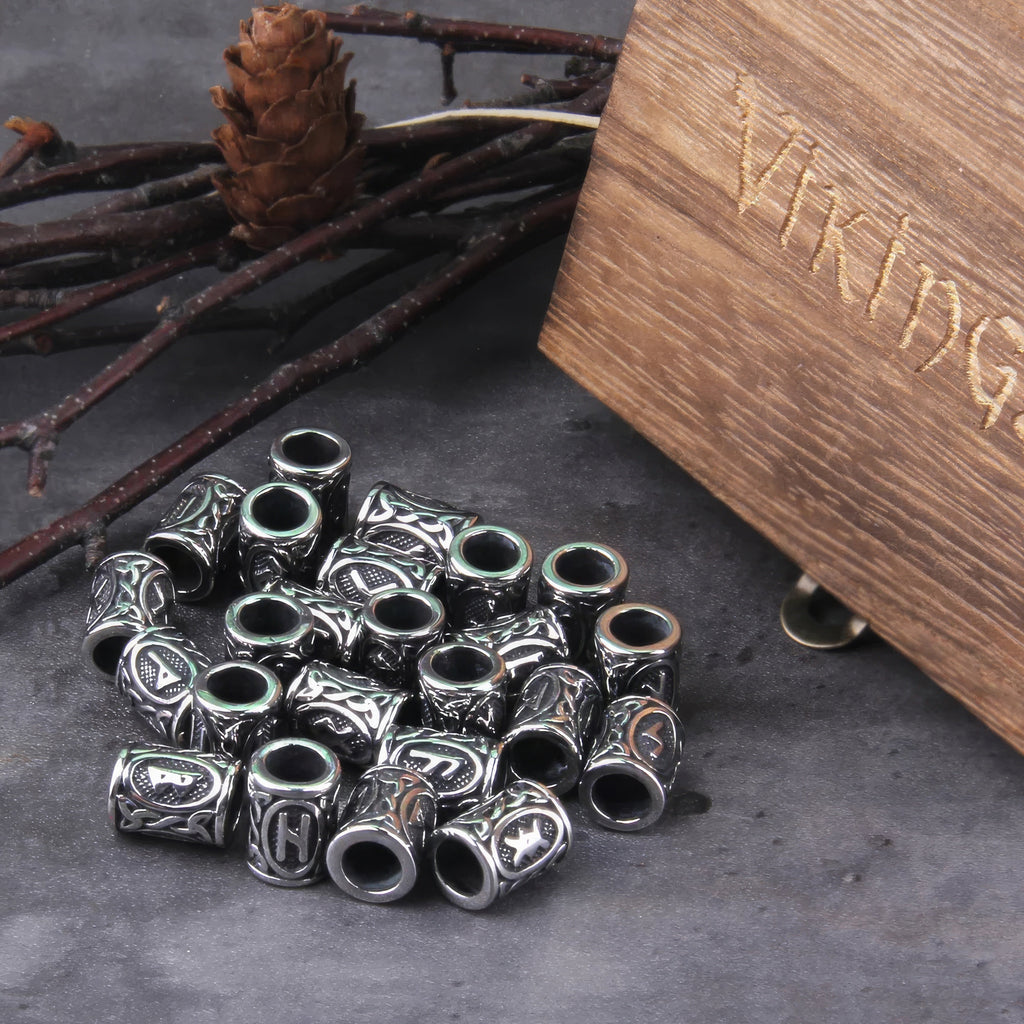 Viking Runes - Hair / Beard Braid (24 Piece Set)