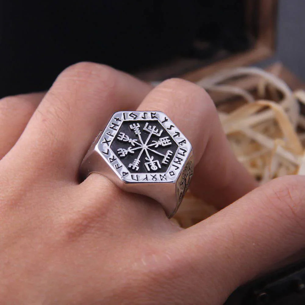 Wayfinder - Stainless Steel Viking Compass Ring