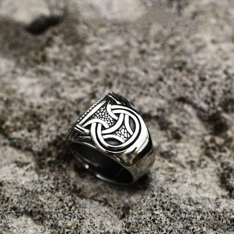 Jörmungandr’s Reminder - Stainless Steel Viking Compass Ring